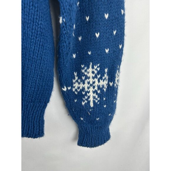 VINTAGE HAND KNIT GREATLAND APPAREL LARGE BLUE POLAR BEAR PULLOVER SWEATER - Picture 7 of 12